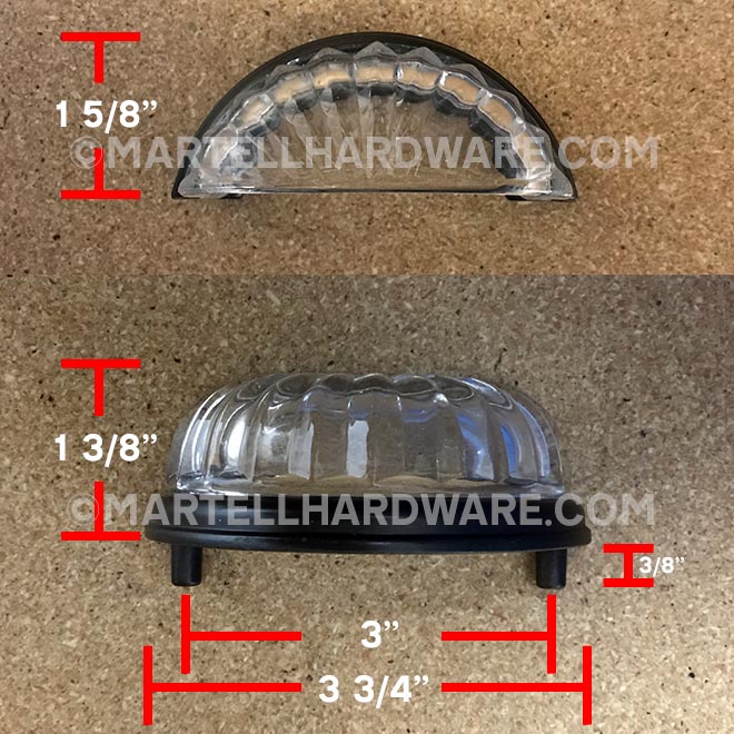Lew's Hardware Melon Glass Bin Pull Dimensions