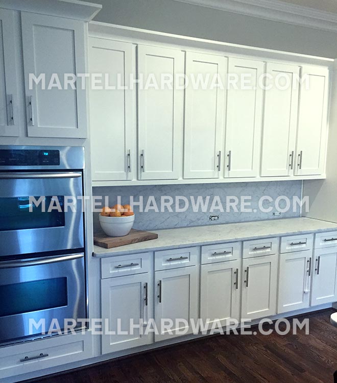 Brushed Nickel on Shaker Kitchen - Lew's Hardware