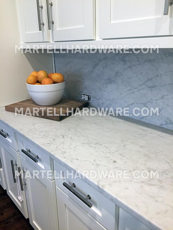 Brushed Nickel on Shaker Kitchen - Lew's Hardware