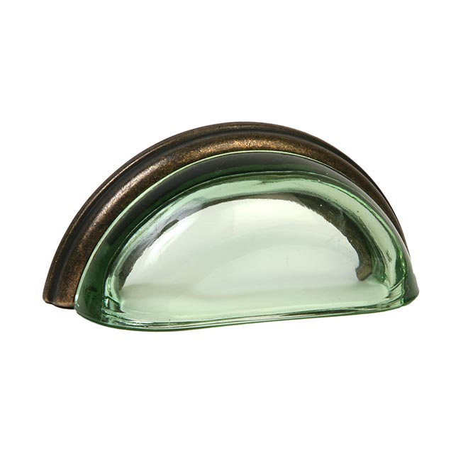 Lew S Hardware 22 301 Glass Cabinet Cup Pull Traditional Transpa Green Oil Rubbed Bronze Base 3 C 4 L