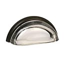 Lew's Hardware [26-301] Glass Cabinet Cup Pull - Traditional - Transparent Clear - Oil Rubbed Bronze Base - 3" C/C - 3 3/4" L