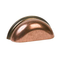Lew&#39;s Hardware [28-501] Die Cast Zinc Cabinet Cup Pull - Traditional - Shiny Copper &amp; Oil Rubbed Bronze Finish - 3&quot; C/C - 3 3/4&quot; L