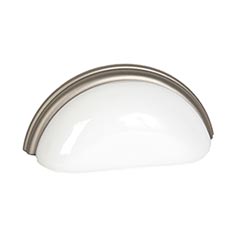 cabinet nickel hardware cup brushed base pull milk traditional glass lew pulls lews