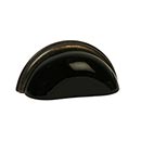 Lew's Hardware [29-304] Glass Cabinet Cup Pull - Traditional - Black - Oil Rubbed Bronze Base - 3" C/C - 3 3/4" L