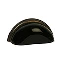 Lew&#39;s Hardware [29-304] Glass Cabinet Cup Pull - Traditional - Black - Oil Rubbed Bronze Base - 3&quot; C/C - 3 3/4&quot; L