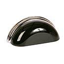 Lew's Hardware [29-504] Die Cast Zinc Cabinet Cup Pull - Traditional - Gloss Black & Polished Chrome Finish - 3" C/C - 3 3/4" L