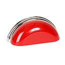 Lew&#39;s Hardware [29-506] Die Cast Zinc Cabinet Cup Pull - Traditional - Candy Red &amp; Polished Chrome Finish - 3&quot; C/C - 3 3/4&quot; L
