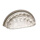 Lew's Hardware [46-101] Glass Cabinet Cup Pull - Melon - Transparent Clear - Brushed Nickel Base - 3" C/C - 3 3/4" L