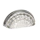 Lew's Hardware [46-201] Glass Cabinet Cup Pull - Melon - Transparent Clear - Polished Chrome Base - 3" C/C - 3 3/4" L