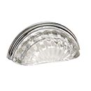 Lew&#39;s Hardware [46-201] Glass Cabinet Cup Pull - Melon - Transparent Clear - Polished Chrome Base - 3&quot; C/C - 3 3/4&quot; L