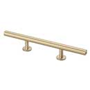 Lew's Hardware [31-113] Solid Brass Cabinet Pull Handle - Round Bar Series - Standard Size - Brushed Brass Finish - 3" C/C - 7" L