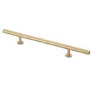 Lew&#39;s Hardware [31-114] Solid Brass Cabinet Pull Handle - Round Bar Series - Oversized - Brushed Brass Finish - 6&quot; C/C - 10 1/2&quot; L