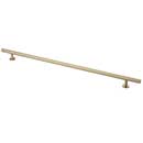 Lew's Hardware [31-115] Solid Brass Cabinet Pull Handle - Round Bar Series - Oversized - Brushed Brass Finish - 15" C/C - 18" L