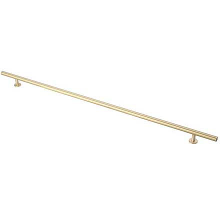 Lew&#39;s Hardware [31-116] Solid Brass Cabinet Pull Handle - Round Bar Series - Oversized - Brushed Brass Finish - 20&quot; C/C - 24&quot; L