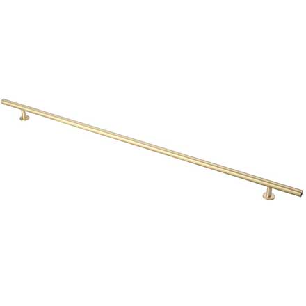 Lew&#39;s Hardware [31-116] Solid Brass Cabinet Pull Handle - Round Bar Series - Oversized - Brushed Brass Finish - 20&quot; C/C - 24&quot; L