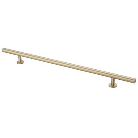 Lew&#39;s Hardware [31-117] Solid Brass Cabinet Pull Handle - Round Bar Series - Oversized - Brushed Brass Finish - 10&quot; C/C - 14&quot; L