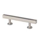Lew's Hardware [11-102] Solid Brass Cabinet Pull Handle - Square Bar Series - Standard Size - Brushed Nickel Finish - 3" C/C - 5" L