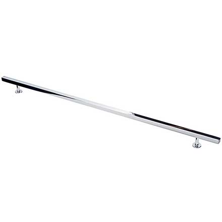 Lew&#39;s Hardware [21-106] Solid Brass Cabinet Pull Handle - Square Bar Series - Oversized - Polished Chrome Finish - 16&quot; &amp; 20&quot; C/C - 24&quot; L
