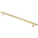 Lew&#39;s Hardware [31-105] Solid Brass Cabinet Pull Handle - Square Bar Series - Oversized - Brushed Brass Finish - 12&quot; &amp; 15&quot; C/C - 18&quot; L