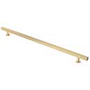 Lew&#39;s Hardware [31-105] Solid Brass Cabinet Pull Handle - Square Bar Series - Oversized - Brushed Brass Finish - 12&quot; &amp; 15&quot; C/C - 18&quot; L