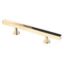 Lew's Hardware [41-103] Solid Brass Cabinet Pull Handle - Square Bar Series - Standard Size - Polished Brass Finish - 3" & 96mm C/C - 7" L