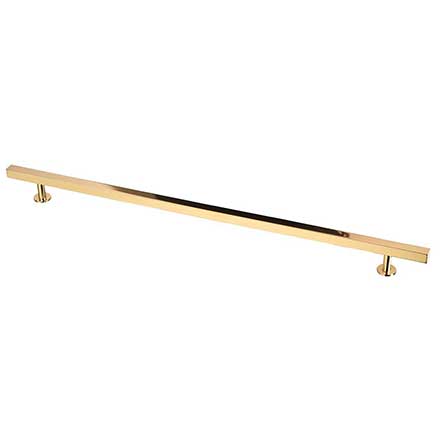 Lew&#39;s Hardware [41-105] Solid Brass Cabinet Pull Handle - Square Bar Series - Oversized - Polished Brass Finish - 12&quot; &amp; 15&quot; C/C - 18&quot; L