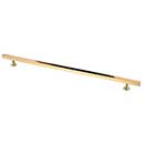 Lew's Hardware [41-105] Solid Brass Cabinet Pull Handle - Square Bar Series - Oversized - Polished Brass Finish - 12" & 15" C/C - 18" L