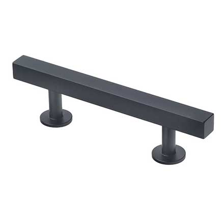 Lew&#39;s Hardware [51-102] Solid Brass Cabinet Pull Handle - Square Bar Series - Standard Size - Matte Black Finish - 3&quot; C/C - 5&quot; L