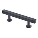 Lew's Hardware [51-102] Solid Brass Cabinet Pull Handle - Square Bar Series - Standard Size - Matte Black Finish - 3" C/C - 5" L