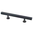 Lew's Hardware [51-103] Solid Brass Cabinet Pull Handle - Square Bar Series - Standard Size - Matte Black Finish - 3" & 96mm C/C - 7" L