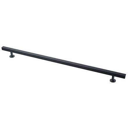Lew's Hardware [51-105] Solid Brass Cabinet Pull Handle - Square Bar Series - Oversized - Matte Black Finish - 12" &amp; 15" C/C - 18" L