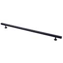 Lew's Hardware [51-105] Solid Brass Cabinet Pull Handle - Square Bar Series - Oversized - Matte Black Finish - 12" & 15" C/C - 18" L