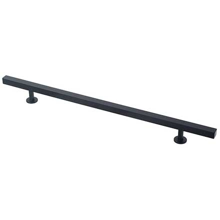 Lew&#39;s Hardware [51-108] Solid Brass Cabinet Pull Handle - Square Bar Series - Oversized - Matte Black Finish - 10&quot; C/C - 14&quot; L