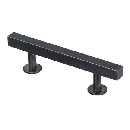 Lew&#39;s Hardware [61-102] Solid Brass Cabinet Pull Handle - Square Bar Series - Standard Size - Oil Rubbed Bronze Finish - 3&quot; C/C - 5&quot; L