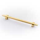 Lew's Hardware [31-313] Solid Brass Cabinet Pull Handle - Two-Tone Series - Oversized - Brushed Brass Finish - 6" C/C - 8" L