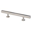 Lew's Hardware [11-103] Solid Brass Cabinet Pull Handle - Square Bar Series - Standard Size - Brushed Nickel Finish - 3
