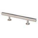 Lew's Hardware [11-103] Solid Brass Cabinet Pull Handle - Square Bar Series - Standard Size - Brushed Nickel Finish - 3" & 96mm C/C - 7" L