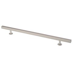 Lew&#39;s Hardware [11-108] Solid Brass Cabinet Pull Handle - Square Bar Series - Oversized - Brushed Nickel Finish - 10&quot; C/C - 14&quot; L