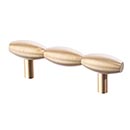 Lew's Hardware [30-102] Solid Brass Cabinet Pull Handle - Barrel Series - Standard Size - Brushed Brass Finish - 3" C/C - 4 1/2" L