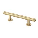 Lew's Hardware [31-112] Solid Brass Cabinet Pull Handle - Round Bar Series - Standard Size - Brushed Brass Finish - 3" C/C - 5" L