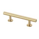 Lew&#39;s Hardware [31-112] Solid Brass Cabinet Pull Handle - Round Bar Series - Standard Size - Brushed Brass Finish - 3&quot; C/C - 5&quot; L