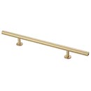 Lew&#39;s Hardware [31-114] Solid Brass Cabinet Pull Handle - Round Bar Series - Oversized - Brushed Brass Finish - 6&quot; C/C - 10 1/2&quot; L