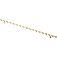 Lew&#39;s Hardware [31-116] Solid Brass Cabinet Pull Handle - Round Bar Series - Oversized - Brushed Brass Finish - 20&quot; C/C - 24&quot; L