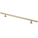 Lew's Hardware [31-117] Solid Brass Cabinet Pull Handle - Round Bar Series - Oversized - Brushed Brass Finish - 10" C/C - 14" L