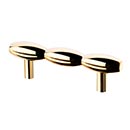 Lew's Hardware [40-102] Solid Brass Cabinet Pull Handle - Barrel Series - Standard Size - Polished Brass Finish - 3" C/C - 4 1/2" L