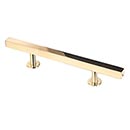 Lew's Hardware [41-103] Solid Brass Cabinet Pull Handle - Square Bar Series - Standard Size - Polished Brass Finish - 3" & 96mm C/C - 7" L