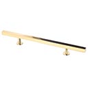 Lew's Hardware [41-104] Solid Brass Cabinet Pull Handle - Square Bar Series - Oversized - Polished Brass Finish - 6" C/C - 10 1/2" L