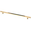 Lew's Hardware [41-105] Solid Brass Cabinet Pull Handle - Square Bar Series - Oversized - Polished Brass Finish - 12" & 15" C/C - 18" L