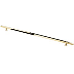 Lew&#39;s Hardware [41-106] Solid Brass Cabinet Pull Handle - Square Bar Series - Oversized - Polished Brass Finish - 16&quot; &amp; 20&quot; C/C - 24&quot; L