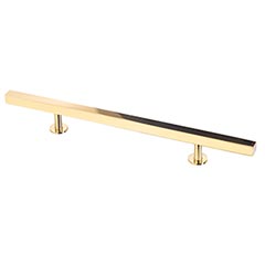 Lew&#39;s Hardware [41-108] Solid Brass Cabinet Pull Handle - Square Bar Series - Oversized - Polished Brass Finish - 10&quot; C/C - 14&quot; L